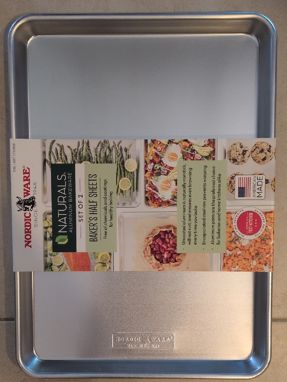 Nordic Ware 18x13 Silver Aluminum Baker's Half Sheets - Set of 2